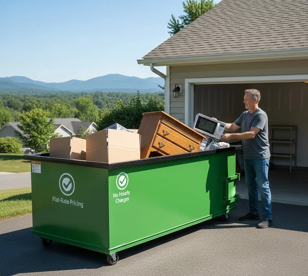 Flat-rate dumpster rental for home cleanouts