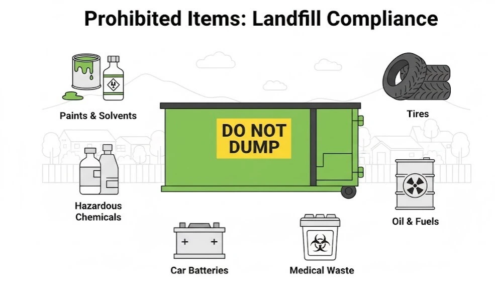Items requiring special handling in dumpsters