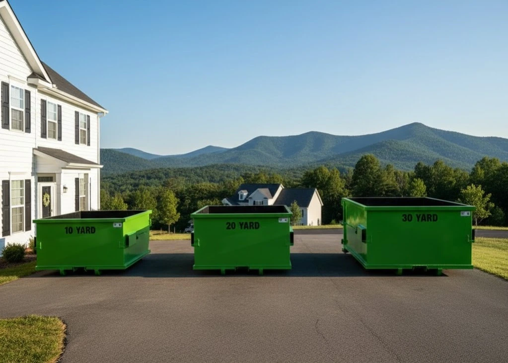 What size dumpster in Black Mountain