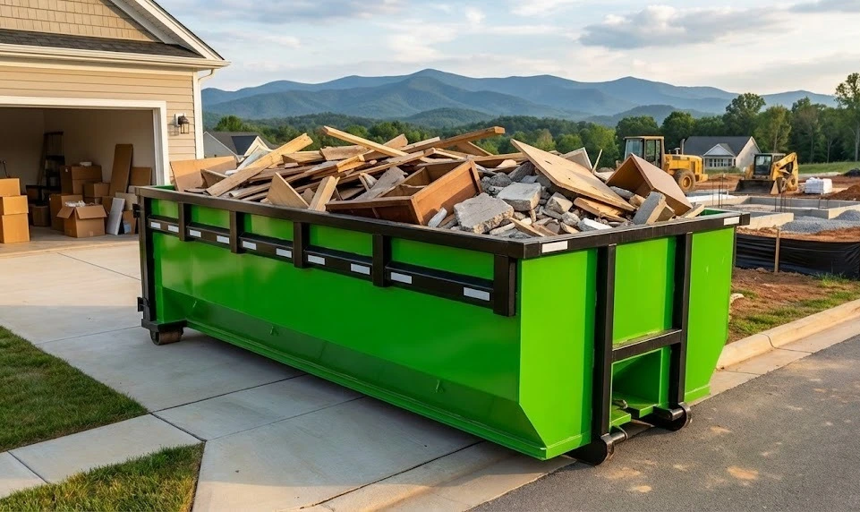 Heavy-duty roll-off dumpster in Asheville